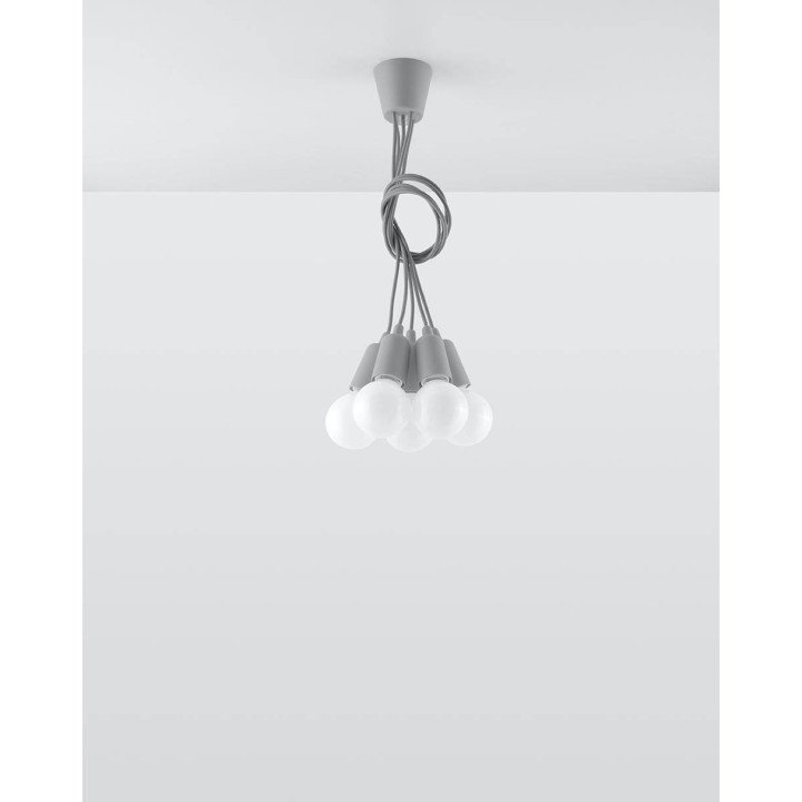 Lampa wisząca DIEGO 5 szara