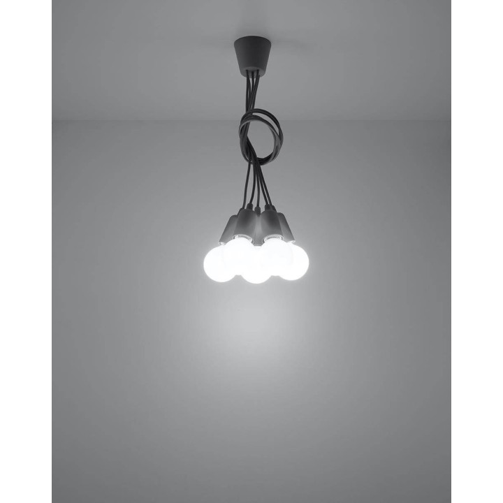 Lampa wisząca DIEGO 5 szara