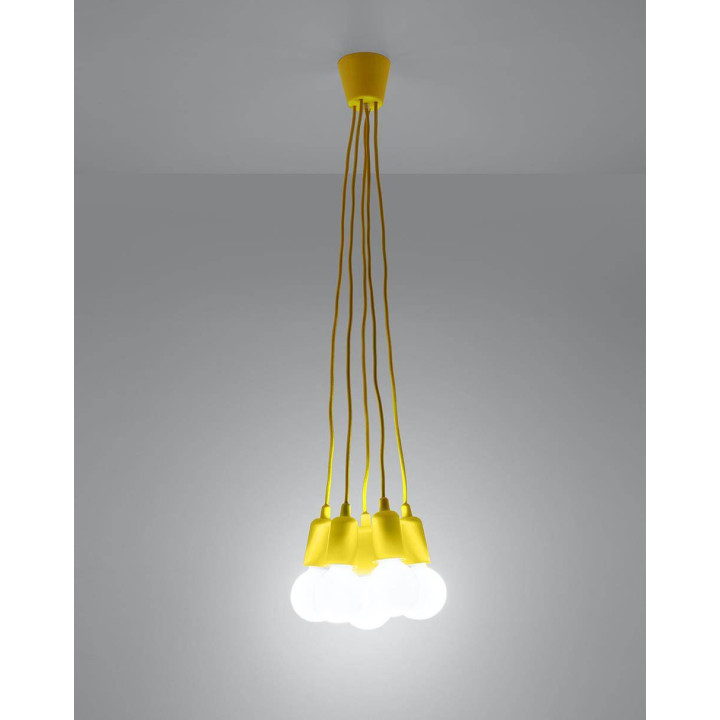 Lampa wisząca DIEGO 5 żółta