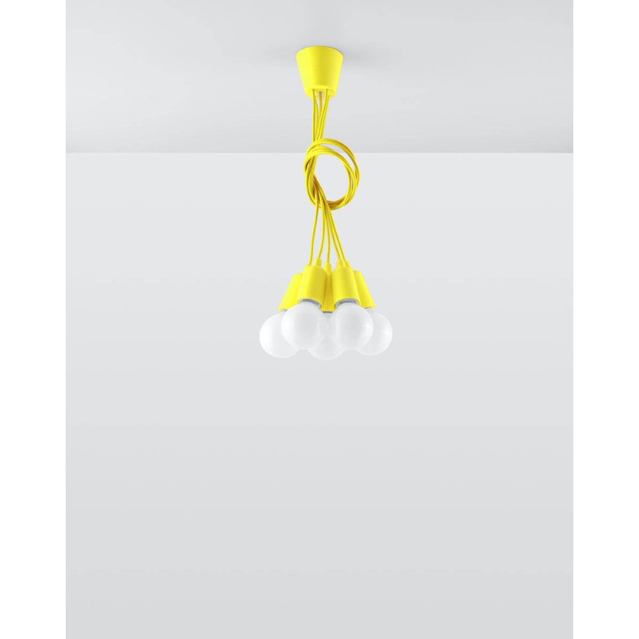 Lampa wisząca DIEGO 5 żółta