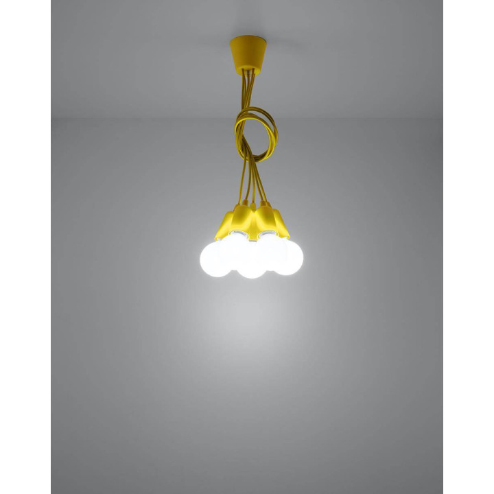 Lampa wisząca DIEGO 5 żółta
