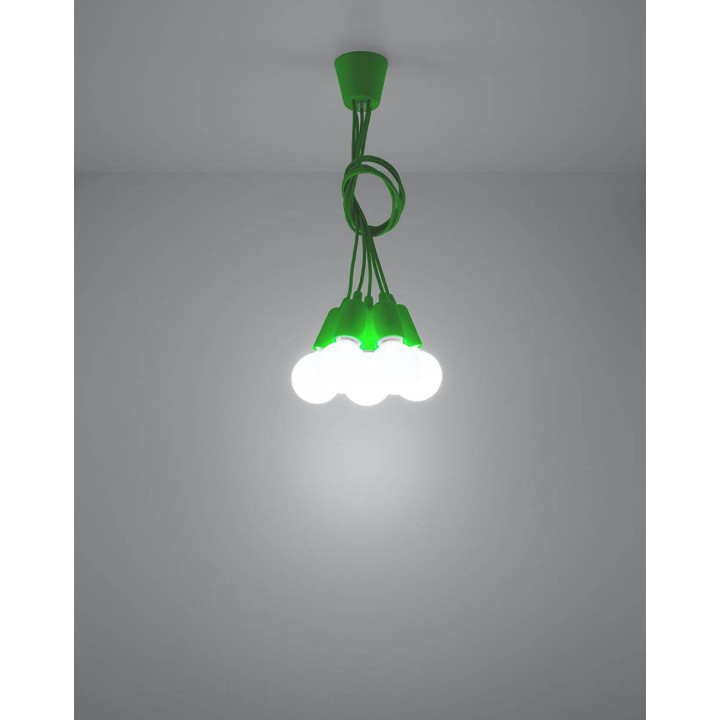 Lampa wisząca DIEGO 5 zielony