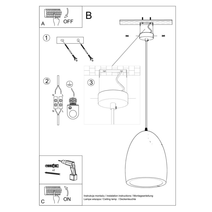Lampa wisząca ceramiczna BUKANO