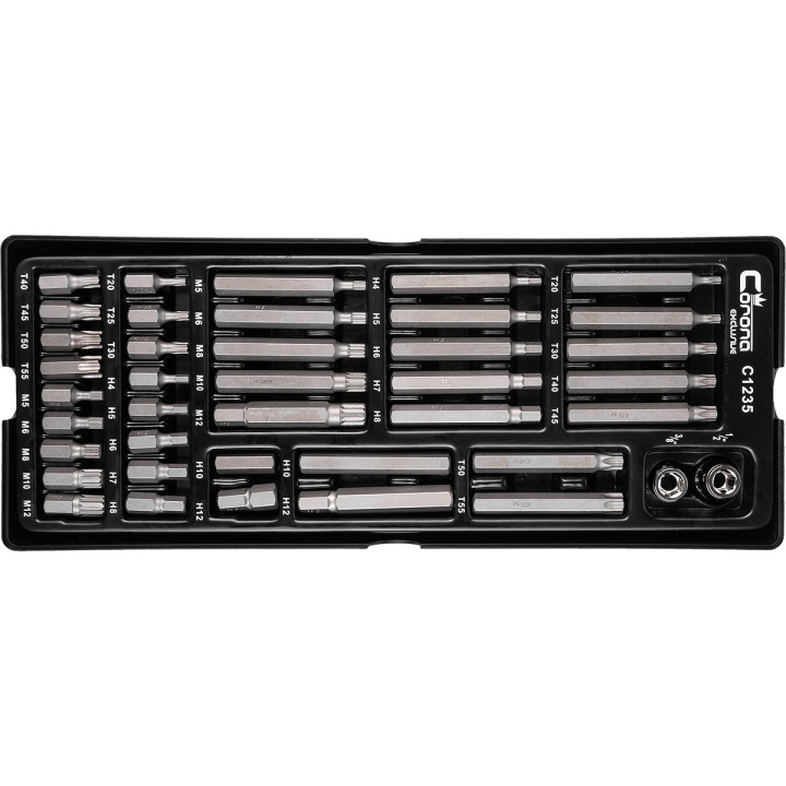 WKŁAD - ZESTAW BITÓW IMBUS,TORX I SPLINE 40 ELEM. + TACKA C1101