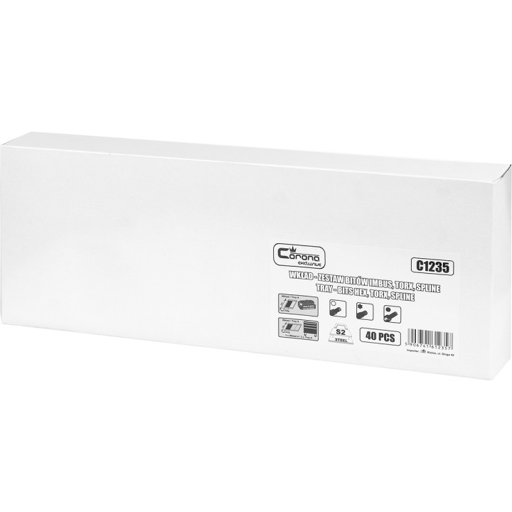 WKŁAD - ZESTAW BITÓW IMBUS,TORX I SPLINE 40 ELEM. + TACKA C1101