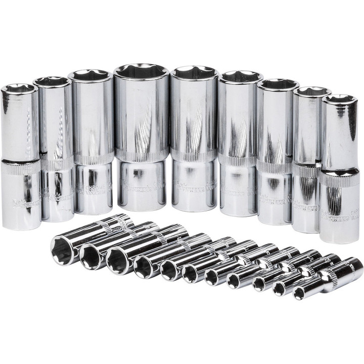 WKŁAD - NASADKI DŁUGIE 1/4', 1/2' 4-24 MM 20 ELEM. (TACKA C1101 W ZESTAWIE)