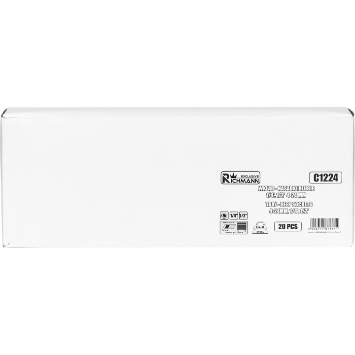 WKŁAD - NASADKI DŁUGIE 1/4', 1/2' 4-24 MM 20 ELEM. (TACKA C1101 W ZESTAWIE)