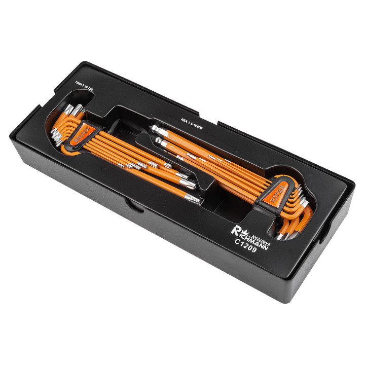 WKŁAD - IMBUSY 1.5-10 MM + TORX T10-T50, S2 18 ELEM. + TACKA C1101