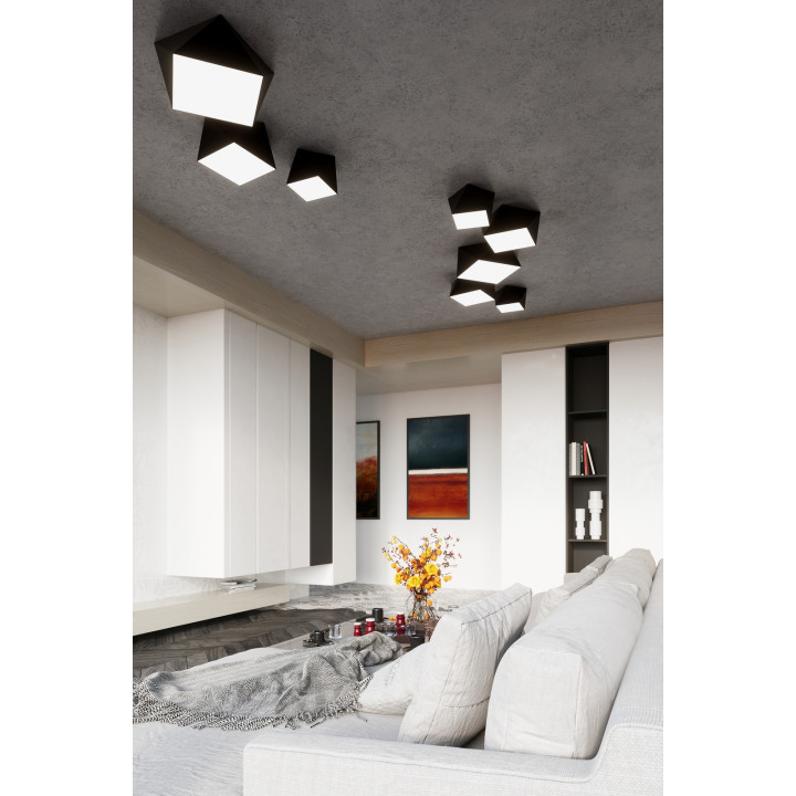 Plafon HEXA 45 czarny
