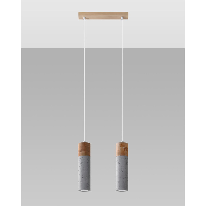 Lampa wisząca ZANE 2 szara