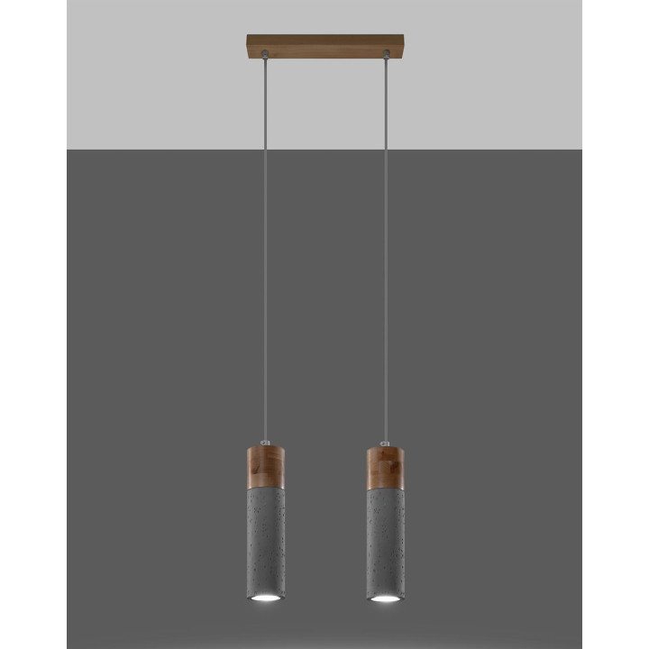 Lampa wisząca ZANE 2 szara