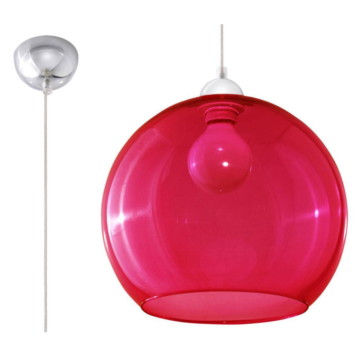 Lampa wisząca BALL czerwona