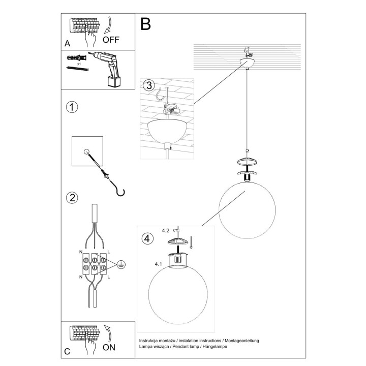 Lampa wisząca UGO 30 złota