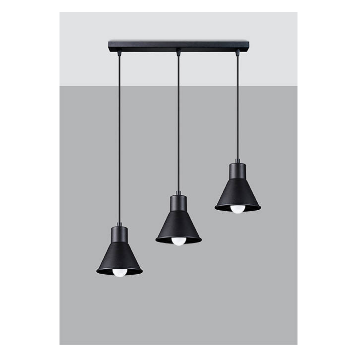 Lampa wisząca TALEJA 3 czarna [E27]