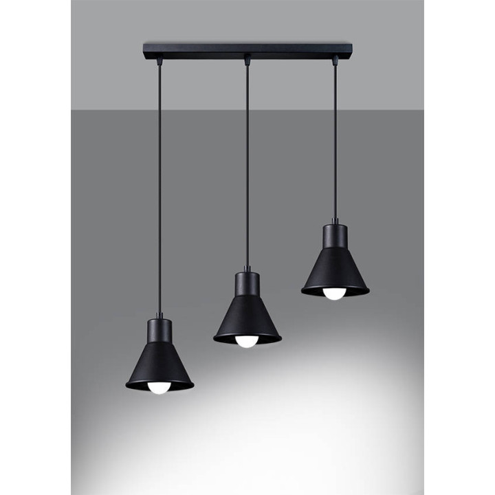 Lampa wisząca TALEJA 3 czarna [E27]