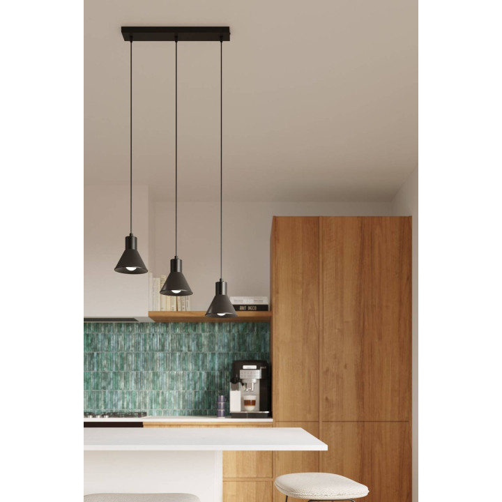 Lampa wisząca TALEJA 3 czarna [E27]