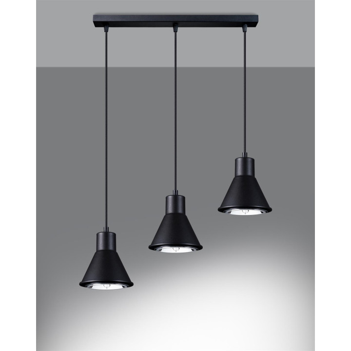 Lampa wisząca TAZILA 3 czarna [ES111]