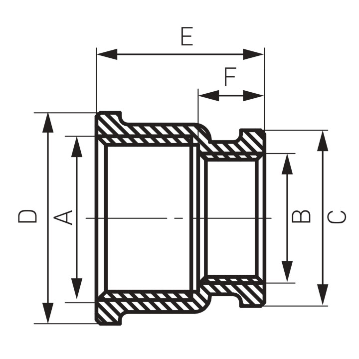 MUFA REDUKCYJNA MOSIĘŻNA 1-2" X 3-8" CHROMOWANA