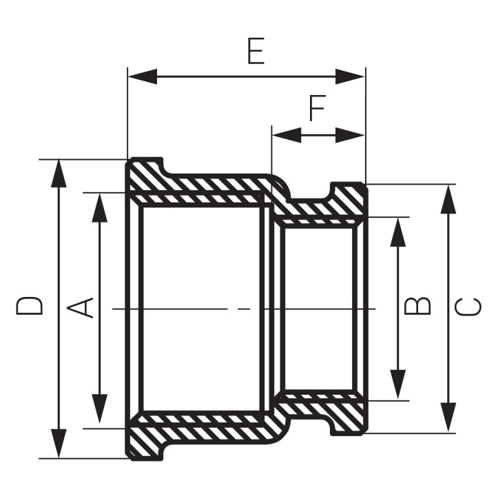 MUFA REDUKCYJNA MOSIĘŻNA 1" X 1-2" ŻÓŁTA