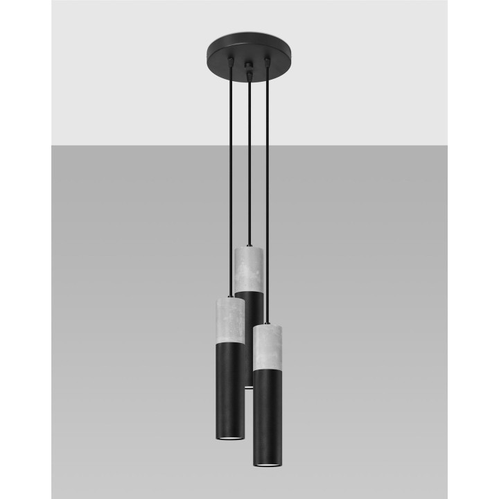 Lampa wisząca BORGIO 3P czarny
