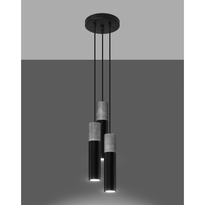 Lampa wisząca BORGIO 3P czarny