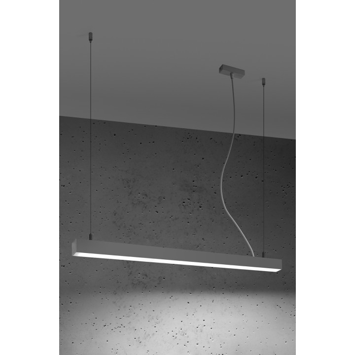 Lampa wisząca PINNE 90 szara 4000K