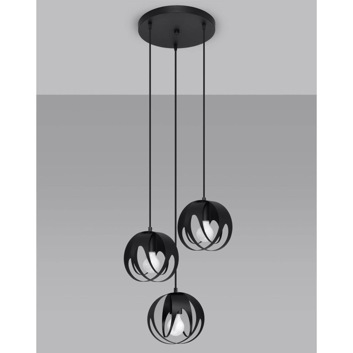 Lampa wisząca TULOS 3P czarna