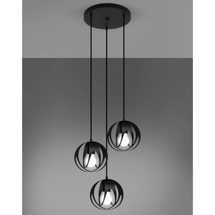 Lampa wisząca TULOS 3P czarna