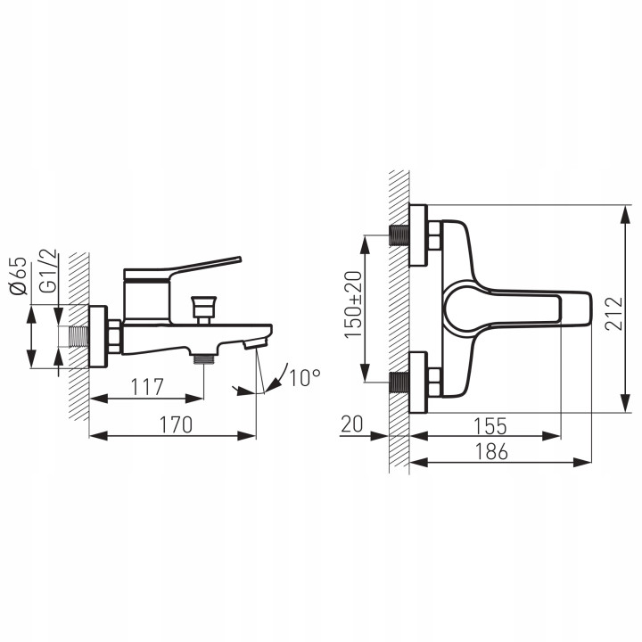KOLANO DO BATERII WANNOWEJ 3/4", CHROM