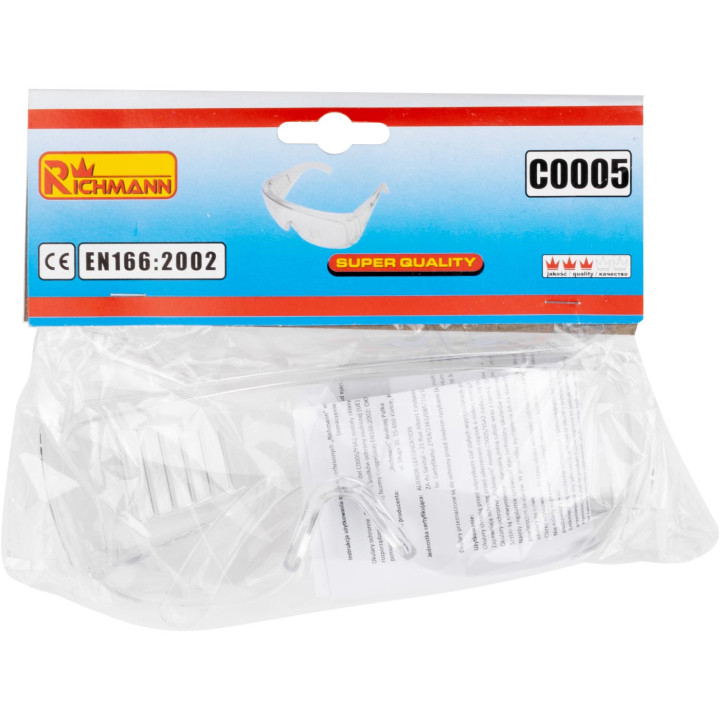OKULARY YSA2 CE EN166 okulary ochronne bezbarwne, klasa 1