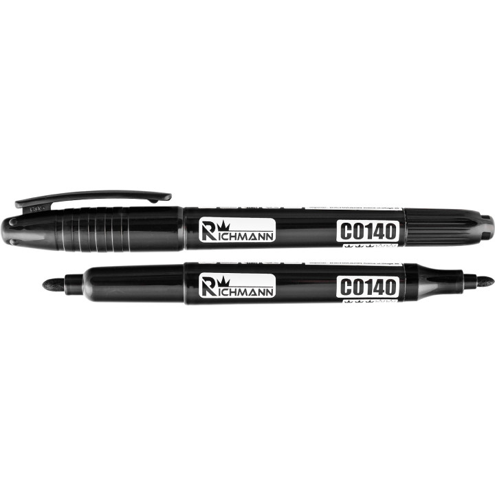 Marker budowlany dwustronny czarny permanentny 1 szt. 1/2 mm