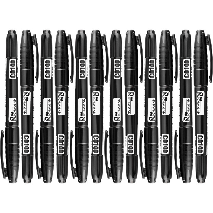 Marker budowlany dwustronny czarny permanentny 1 szt. 1/2 mm