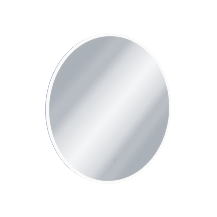 Lumiro lustro łazienkowe 80 cm okrągłe oświetlenie LED mata grzewcza, rama akrylowa