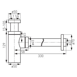 ROTONDO SYFON 5/4", ZŁOTY
