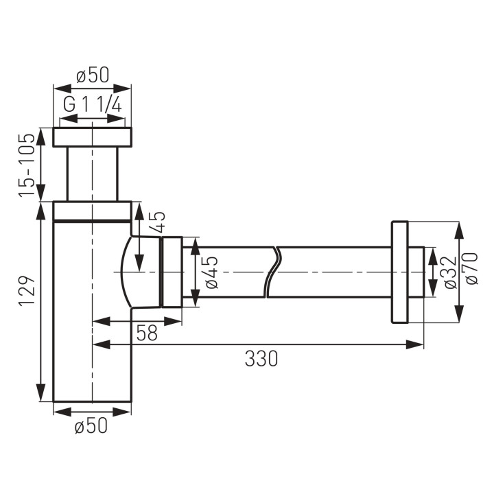 ROTONDO SYFON 5/4", ZŁOTY