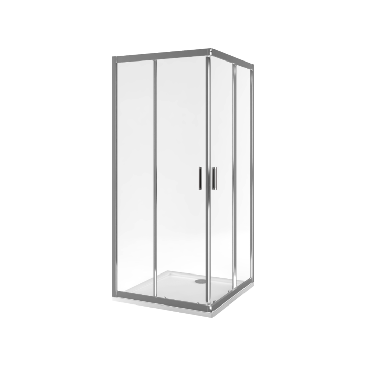 Seria 201 kabina kwadratowa 80x80 cm drzwi przesuwne, powłoka Clean Control, chrom