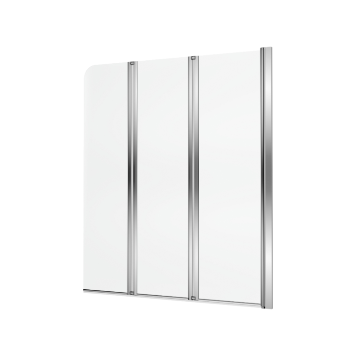 Fliper parawan nawannowy 120x140 cm 3-częściowy prawy, powłoka Clean Control, chrom