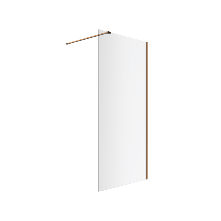 Vidoq walk-in ścianka prysznicowa prosta 100x200 cm, powłoka Clean Control, miedziany szczotkowany