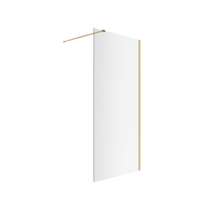 Vidoq walk-in ścianka prysznicowa prosta 120x200 cm, powłoka Clean Control, złoty połysk