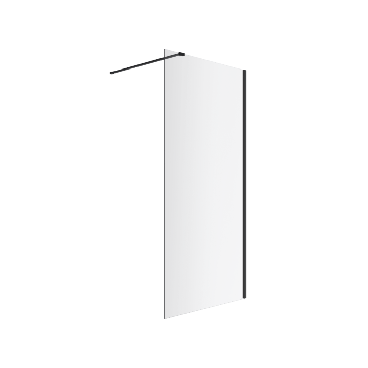 Vidoq walk-in ścianka prysznicowa prosta 90x200 cm, powłoka Clean Control, czarny mat