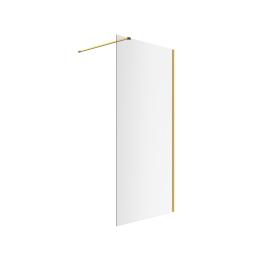Vidoq walk-in ścianka prysznicowa prosta 90x200 cm, powłoka Clean Control, złoty szczotkowany