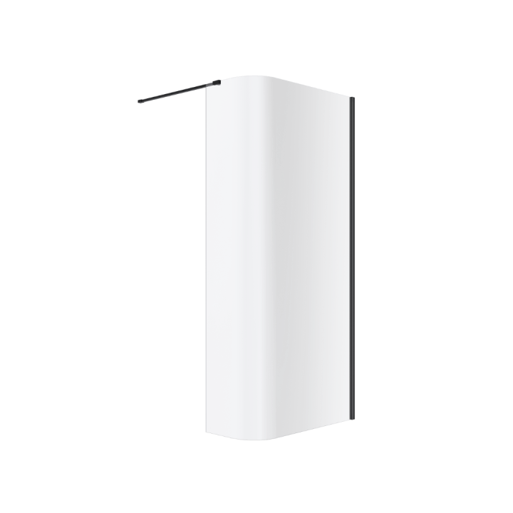 Vidoq walk-in ścianka prysznicowa gięta 93x200 cm, powłoka Clean Control, czarny mat