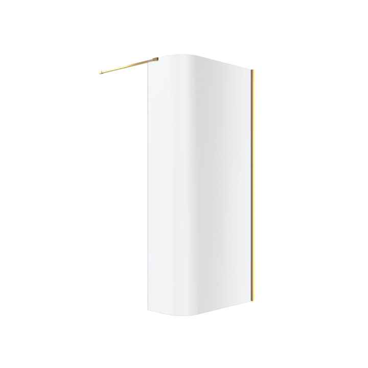 Vidoq walk-in ścianka prysznicowa gięta 83x200 cm, powłoka Clean Control, złoty połysk