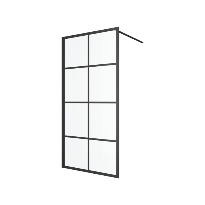 Fabrika walk-in ścianka prysznicowa 100x200 cm, czarny mat
