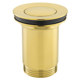 ZAWÓR SPUSTOWY Z PRZELEWEM, CLICK-CLACK, 5/4", ZŁOTY