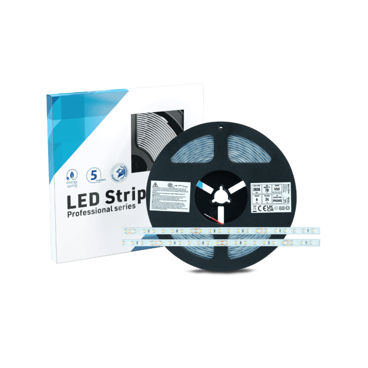 Taśma 350 LED SMD IP65, 70 LED/m, 5m napięcie 24V, moc 6W/m, 4000 K, biała neutralna