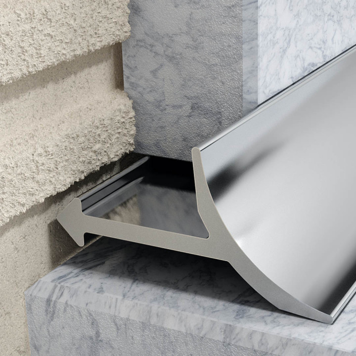 Profil W wewnętrzny 10 mm długość 250 cm aluminiowy, elektropoler srebrny