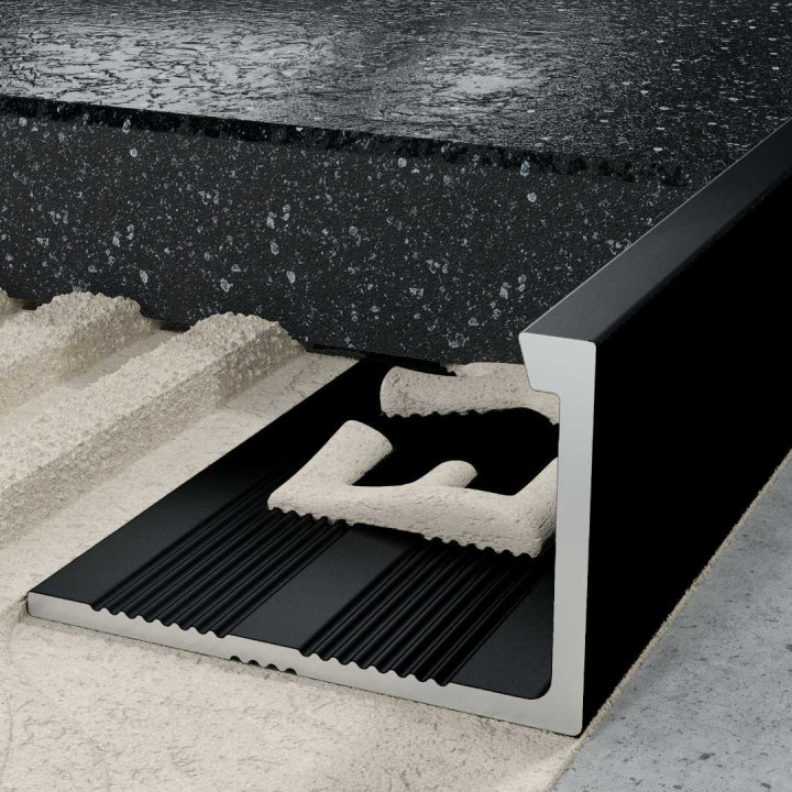 Profil L licowy prosty 12 mm długość 300 cm, aluminiowy, elektropoler czarny mat