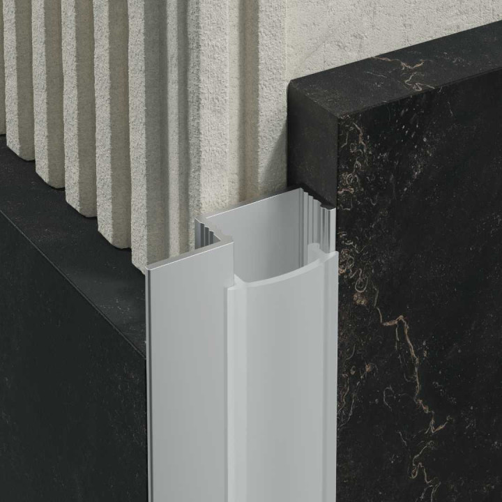 Profil PROFILED oświetleniowy z blendą z 1 skrzydełkiem, 25 mm, długość 250 cm, aluminiowy, anoda srebrna, blenda mleczna