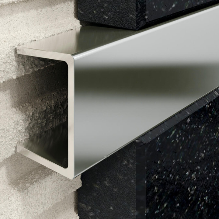 Profil U Listello 25 mm, długość 250 cm stal nierdzewna, superpoler